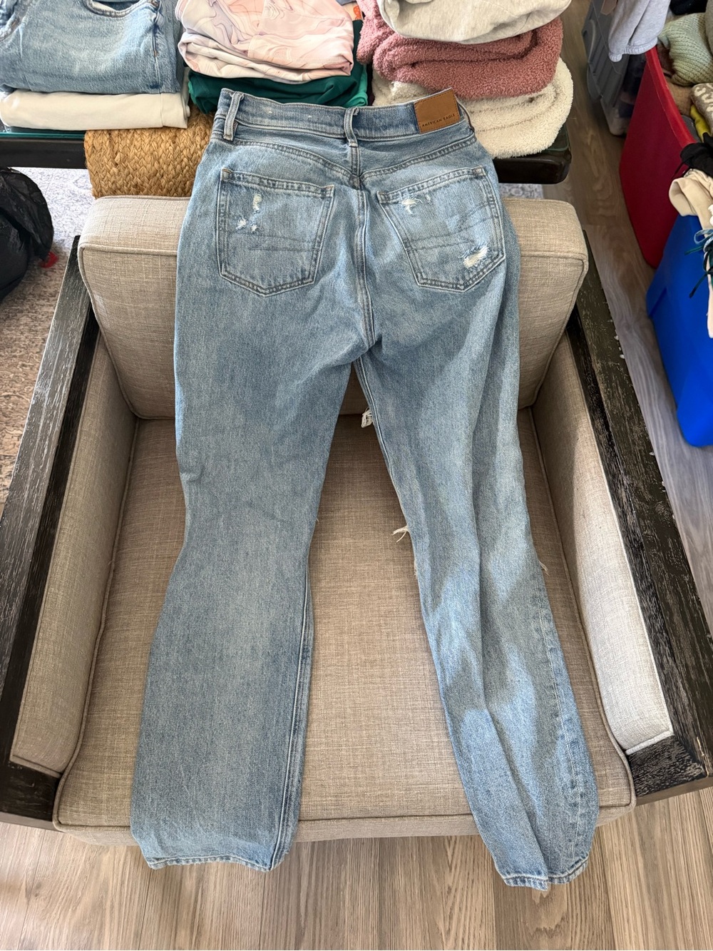 American Eagle Outfitters Light Blue Straight-Leg Jeans